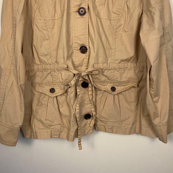 Lane Bryant Womens Tan Cotton Blend Utility Jacket‎ Size 20 Button Down - Picture 2 of 6